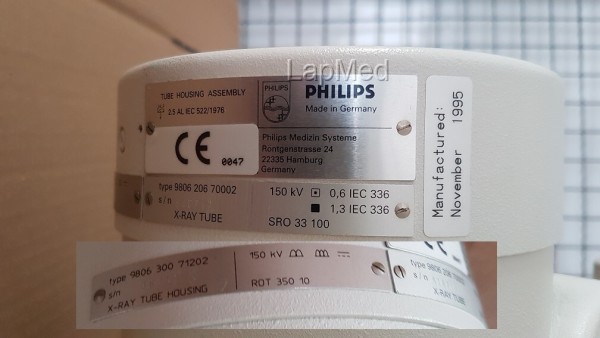 Philips X-Ray Tube Model: 9806 206 70002 SRO 33 100